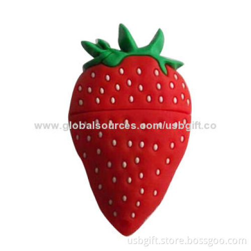 Attractive strawberry-shaped USB flash drive, 8GB